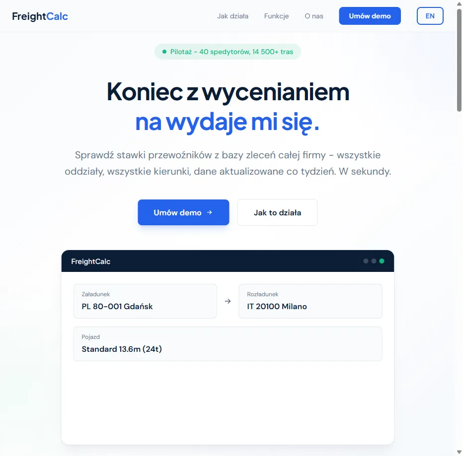 freightcalc.eu - System Wycen Frachtów